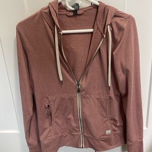 Vuori Halo Performance Hoodie Heathered Pink